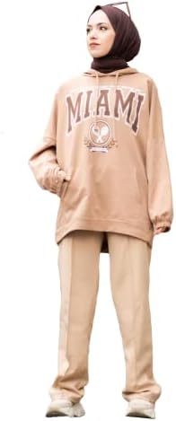 לנשים של סלמה של סלמה מיאמי רופפת סווטשירטים מזדמנים ארוכים עם ברדס | חולצות שרוול ארוך לנשים